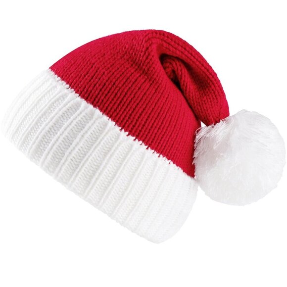Festive Knitted Santa Hat with Pom Poms, One Size Fits All Adults main image 7